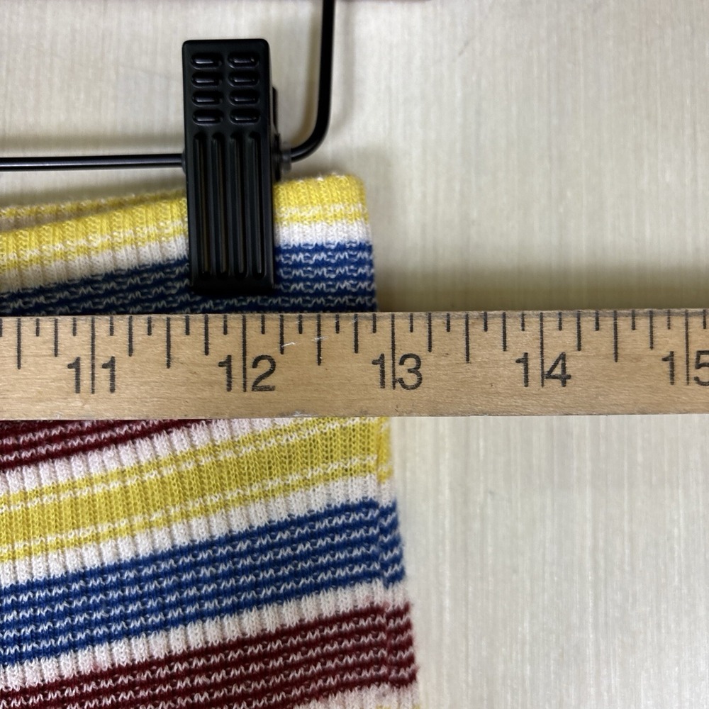 Zara Pants Womens Sz S Knit Striped Colorful Pull On Yellow Red Blue Ribbed - Picture 6 of 12